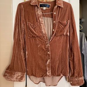 Velvet button down shirt